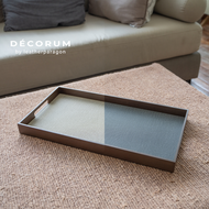 Decorum - Wooden Double Side Tray ถาดหนัง ใส่ของ เครื่องประดับ ตกแต่งบ้าน โรงแรม สลับได้ 2 ด้าน