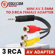 Mini AV 3.5MM to 3 RCA Female Jack Cable 3.5MM male to 3 RCA/