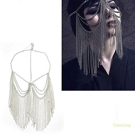 Treeling Tassels Face Chain Party  Women Punk Masquerade  Face Headwear Chain