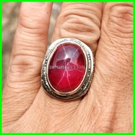 AMERICAN STAR RED 6 STAR GEMSTONE RING BIG SIZE