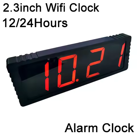2.3inch Wifi Clock 12/24Hours Electronic Clock LED Digital TIME Display Date Alarm Clock Wireless Ne
