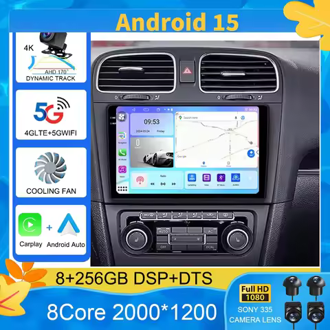 Android 15 Car Radio For Volkswagen Golf 6 2008-2016 Multimedia Video Player GPS Stereo Navigation N