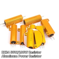 RX24 50W 100W Aluminum Power Metal Shell Case Wirewound Resistor 0.01R ~ 100K 1 6 8 10 20 200 500 1K