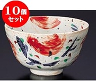 kbu3-426-28-563-10set 10-piece Set, Multi-use Bowl, Red Painting Windmill Crest 4.5 Okonomi-Don, 5.1
