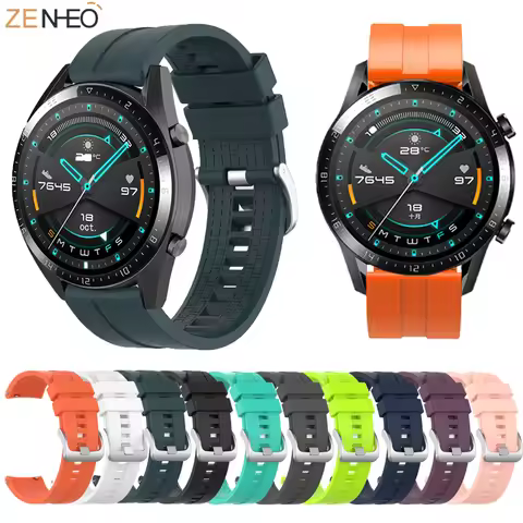 Original Silicone 22mm Watch Band for Huawei Watch GT2 46mm Smartwatch Strap Replacement Wristband f