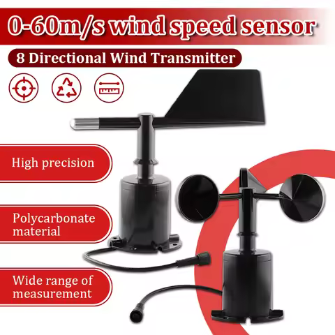 60m/s Weather Station Outdoor 3 Cup Anemometer Sensor Polycarbon Fiber Wind Speed Wind Direction Sen