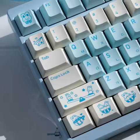 KP Bunny Land Keycap Cherry Profile PBT Dye Subbed keycap or PC for mx keyboard 60 87 104 EV63 EZ63 