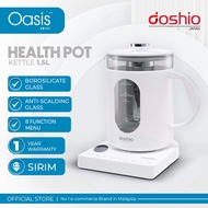 Doshio Multifunction Health Pot Electric Kettle With Borosilicate Glass (1.5L) Cerek Kesihatan, Cere