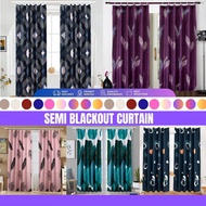ED_ Modern Semi Blackout 2in1 Curtain Hook Rod type Langsir Pintu Tingkap Door Curtain Ready Stock Malaysia CANTIK