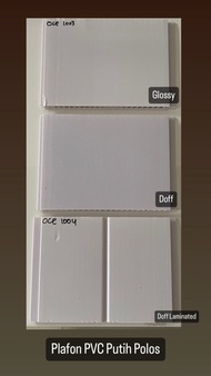 Plafon PVC Putih Polos Doff, Glossy &amp; Putih Polos Doff Laminated 