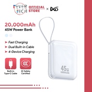 [CCC Certified] MXD 45W 10000mAh/20000mAh Fast Charging Portable Power Bank, Dual Built-in Cables, C