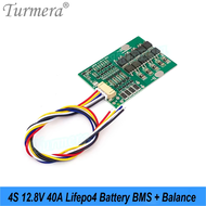 Turmera 4S 40A 12.8V 14.4V Balance BMS Protected Board Use in 3.2V 18650 26650 32700 33140 Lifepo4 B