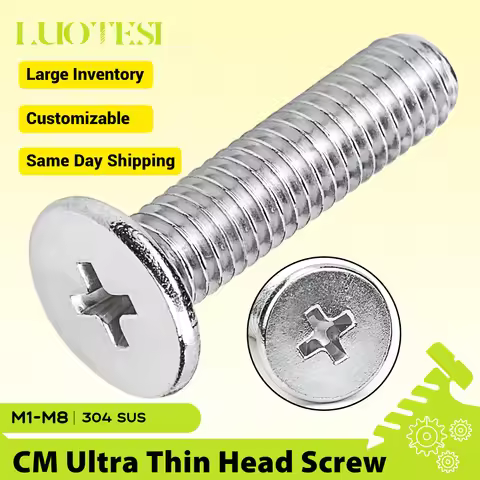 CM Phillips Ultra Thin Head Screw 304 Stainless Steel M1 M1.2 M1.4 M1.6 M2 M3 M4 M5 M6 M8 Cross Wafe