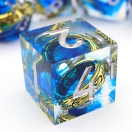 DND Dice Set Lord of The Rings Dice Set with Dice Box, 7PCS Handmade Sharp Edge Resin Dice for Dunge