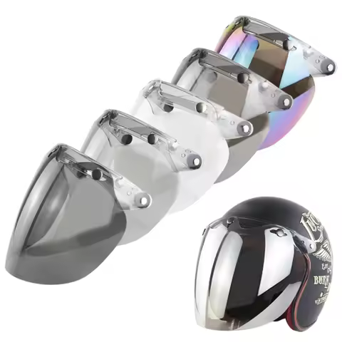 Universal 3-Snap Open Face Bubble Shield Visor Motorcycle Helmet Accessories for Scratch Resistant U