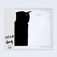 Kentucky round neck muscle shirt white/black cotton 6pcs per pack