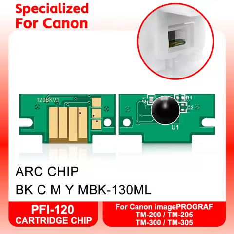 PFI-120 PFI120 ARC Chip For Canon imagePROGRAF TM-200 TM200 TM-205 TM-300 TM-305 TM300 130ML Printer