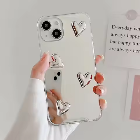 Korean Style Love Heart Soft Silicone Case For Samsung Galaxy S25 S23 S22 Ultra Plus S24 FE A56 A36 