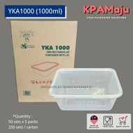 [250sets/carton] YKA1000 (1000ml) - Rectangle PP Container, Microwave Safe PP Container with Lid, Yo