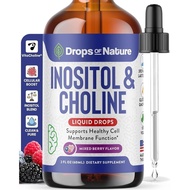 Inositol & Choline Liquid Drops – Vegan, Non-GMO, Easy-to-Take – Enhanced Absorption Inositol Supple