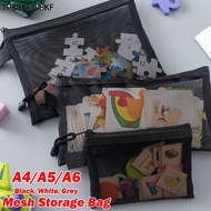 TPKSFSF98KF Mesh File Bag, A4 A5 A6 Transparent Pen Bag,  Nylon Test Paper Information Bag Office