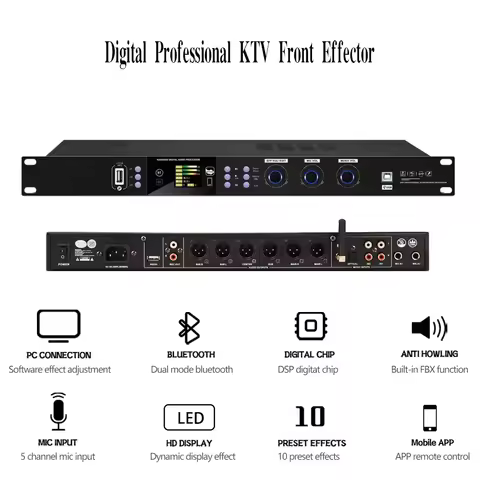 BX3 Karaoke Front Effector Digital Audio Processor KTV Pre-effects 32Bit DSP Echo Effect Processor W