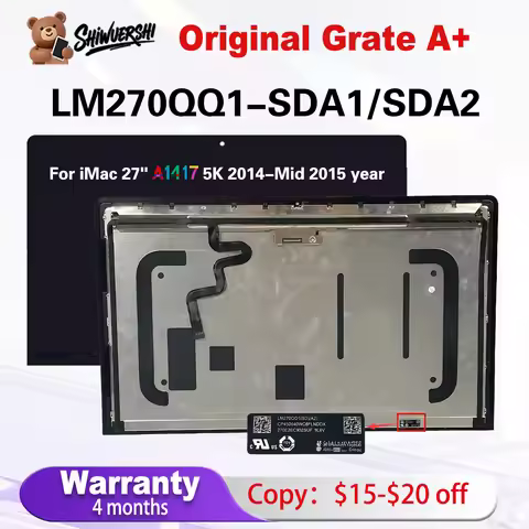 Original 27 Inch LCD Screen LM270QQ1 SDA1 SDA2 SDB1 SDB2 SDC1 SDC2 SDF1 SDF2 SDD1 SDE1 for Imac A141