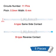 5pcs 11p phẳng cáp linh hoạt ffc FPC dây 11pin 11pins Pitch 0.5mm AWM 20624 80C 60V VW-1 Chiều dài 5