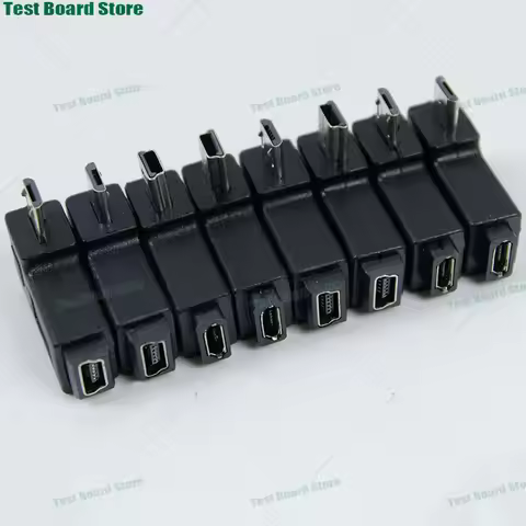 1Pce 90 degree L-shaped mini USB adapter plug, micro to mini USB male and female adapter, data cable