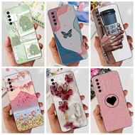 For Huawei Y7A Case Soft Silicone TPU Back Cover Fashion Flower Bumper For Huawei P Smart 2021 Huawie Y7A Y 7A PPA-LX3 Casing
