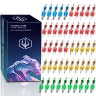 50Pcs Tattoo Cartridge Needles Assorted Mixed Size Round Liner Shader Magnum Curved/Round Mag # 12 S