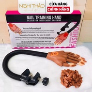 Articulated fake hand for nail learning - Free bag of 100 nails
