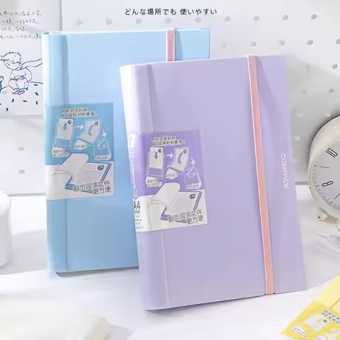 1pc Kingjim Compack A4 Clear File Display Book Foldable To A5 Size for Convenient Storage