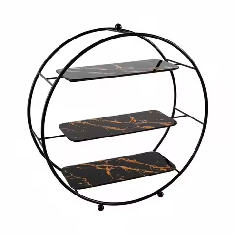 3 Layer Stand Sturdy Iron Frame 3 Tier Cake Effortless Setup to Clean Round