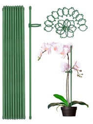 10入組植物支撐桿,綠色植物支架,室內外植物支架,適用於盆栽番茄牡丹百合玫瑰和其他花卉蔬菜的綠色植物杆支撐（16英寸）