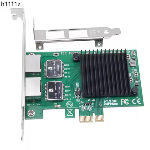 2Port Network Card I350-T2 I350AM2 Chip PCI Express X1 to Dual RJ45 NIC 10/100/1000Mbps Gigabit Ethe