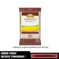 ecoBrowns Original Unpolished Brown Rice Beras Perang 5kg Pack