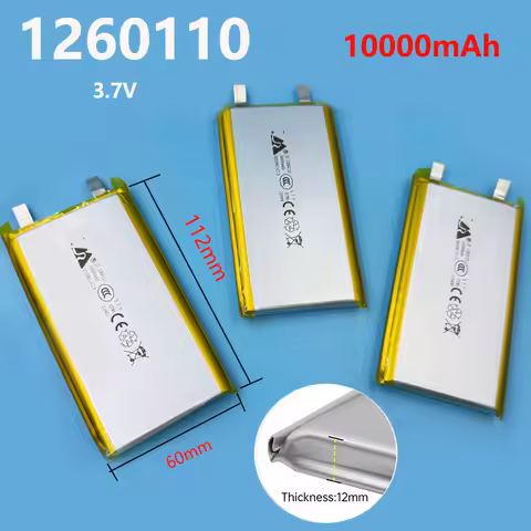 1260110 3.7V Lipo Battery 10000mAh 1260110 Rechargeable Lithium Polymer Battery Pack for Electronic 