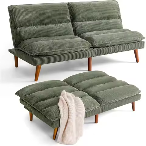 convertible futon sofa bed futon couch with adjustable back upholstered sleeper sofa bed for living 