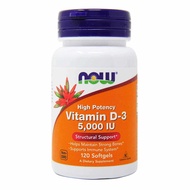 Now Foods Vitamin D3 125mcg 5000IU - 120 softgels