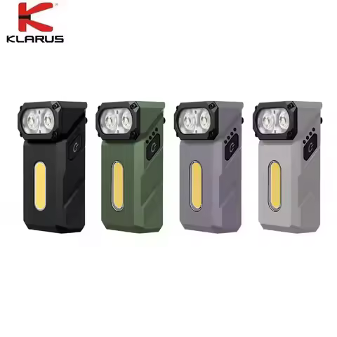 Klarus E8 EDC Flashlight 1000Lumens Warm/Red COB Side Light USB-C Rechargebale Bulit-in 1000mAH Batt