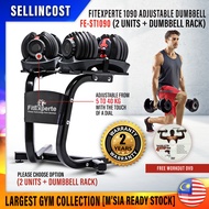 SellinCost FitExperte 4 to 40kg SelectTech Dumbbell 1090 One Second Automatic Adjustable Dumbbell Set Select Tech 10lb-90lb / 4kg - 40kg Selectech Dumbell Weight Lifting Fitness Gym Equipment With Dumbbell Storage Rack Stand (2Y Warranty) STDR900 STDR730
