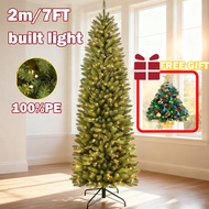 【B1G1】Christmas tree with built light 100% PE Christmas tree 7ft makapal Slim type for family decor