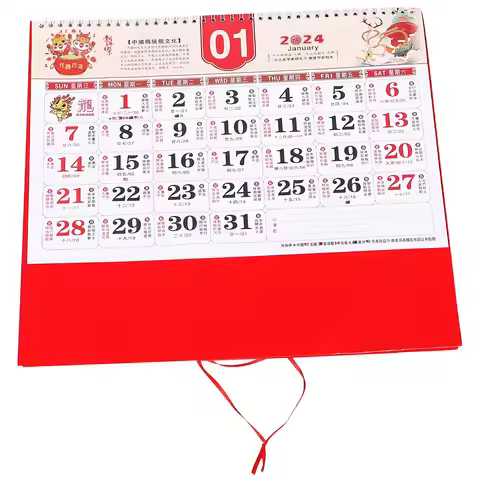 Dragon Year 2024 Chinese Traditional Lunar Calendar Wall Hanging Calendar Clear Date Display Detaile