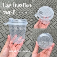 (10set) Cup thinwall oval pp cup matcha coffee reusable 12oz 380ml