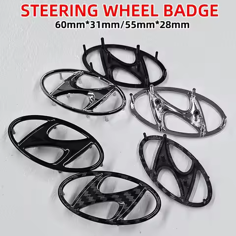 ABS Car Steering Wheel Emblem Sticker Accessories For Hyundai Genesis N-LINE I10 I20 I30 I40 IX20 IX