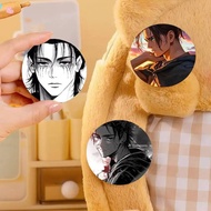 Attack On Titan Eren Yeager Anime Badges Anime Round Laser Badge Cartoon Brooch Clothes Backpack Acc