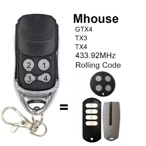 Mhouse MyHouse Door Gate Remote Control Compatible Mhouse GTX4 TX3 TX4 433.92mhz Garage Command Gate