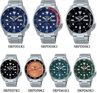 นาฬิกาข้อมือผู้ชาย SEIKO 5 Sports Automatic รุ่น SRPD51K สีน้ำเงิน SRPD53K สีน้ำเงิน ขอบPEPSI SRPD55K สีดำเงิน SRPD59K สีส้ม SRPD61K สีเขียว SRPD65K สีดำ SRPD57K สีดำทอง