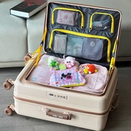 Side Open Lid Luggage 80cm Extendable 67cm Boarding Case Pinghu Suitcase Trolley Case 93cm Password 